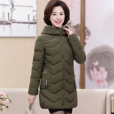 中老年女装冬装棉衣中长款妈妈装羽绒棉服40-50岁妇女棉袄外套