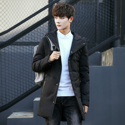羽绒服男中长款冬季新款韩版男士加厚冬装男装青年学生潮流外套男