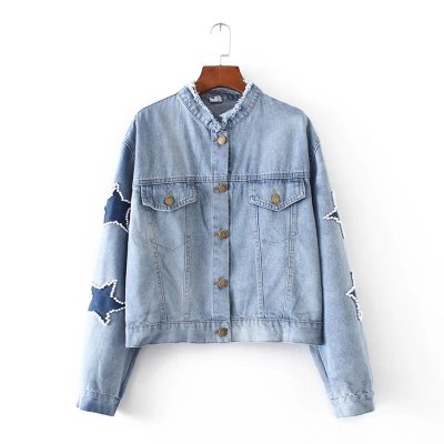 2017新款韩版休闲宽松短款牛仔外套女薄百搭气质夹克长袖上衣5022
