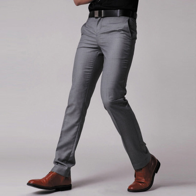 秋冬男士西裤韩版修身商务休闲免烫工装裤新郎婚礼直筒西装裤