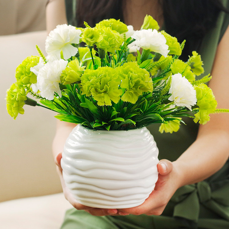 仿真花植物假花塑料花小盆栽客厅摆设装饰花餐厅假草绿植盆景摆件