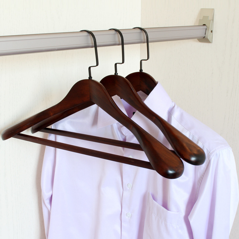 宽肩实木衣架大衣柜无痕西装衣撑子挂服装店家用木质衣服架
