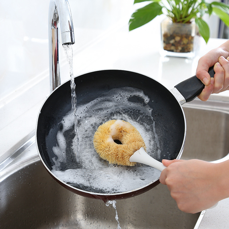 带柄厨房用刷不沾油洗锅刷洗碗清洁长柄刷锅刷子涮子洗锅的小