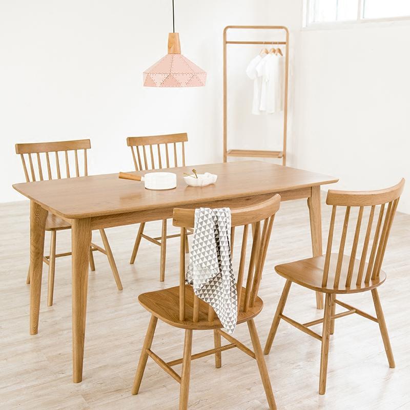 白橡木实木北欧餐桌现代简约小户型日式全实木餐桌椅组合纯原木色