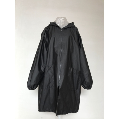 时尚成人长袖围裙男女绘画防水防油污罩衣拉链连帽厨房家务工作服