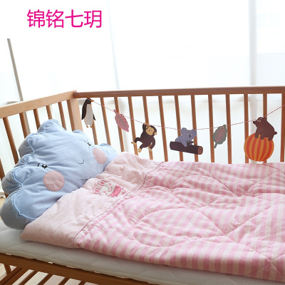 锦铭七玥日本纯棉针织天竺棉婴儿小被子宝宝冬被儿童被子幼儿园被 单人
