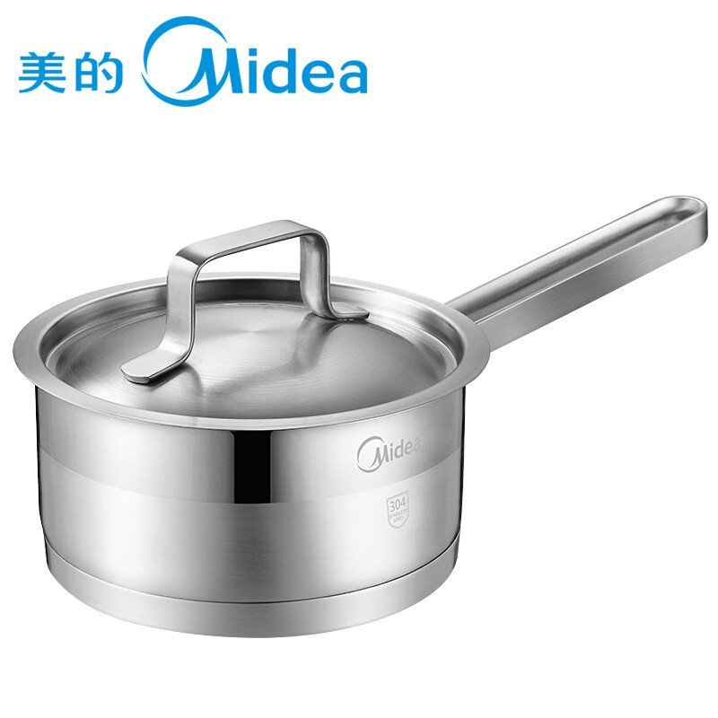 美的（Midea）奶锅 304不锈钢锅具 热奶煮面宝宝辅食 电磁炉通用炊具TG16N1