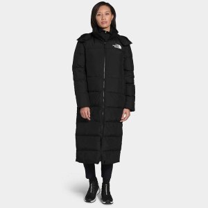 北面(The North Face)女士Triple C系列 550填充鹅绒 冬季防风防水 轻便保暖长款连帽羽绒服女