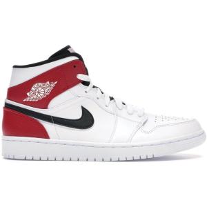 [限量]耐克 AJ1男鞋Jordan 1 Mid White Black Gym Red 缓震透气缓震 运动实战篮球鞋男