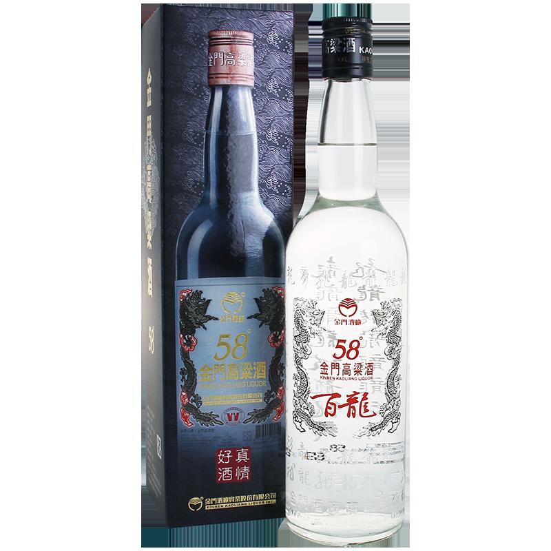 金门高粱酒 58度白金龙 台湾纯粮食白酒整箱礼盒600ml×12瓶