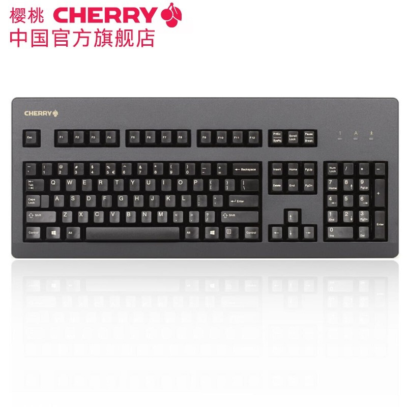 樱桃（Cherry）G80-3000 游戏办公机械键盘复古打字德国品牌 黑色 黑轴