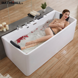 浴缸家用亚克力浴盆欧式恒温浴池独立嵌入式冲浪按摩浴池波迷娜BOMINA