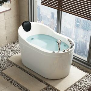 亚克力独立按摩浴缸小户型迷你超深带座位浴盆1.2m-1.5米波迷娜BOMINA