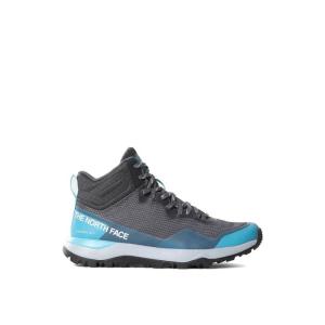 北面(The North Face)女跑步鞋轻便防泼水透气耐磨中帮运动鞋锌灰