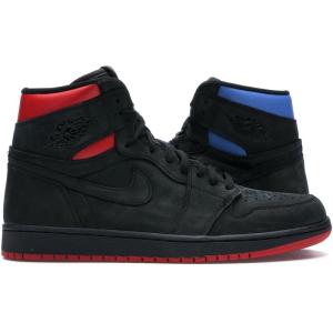 [官方正品]耐克 AJ Jordan 1高帮OG系列男士城市运动休闲百搭篮球鞋 黑色/红色-蓝色AH1040-054