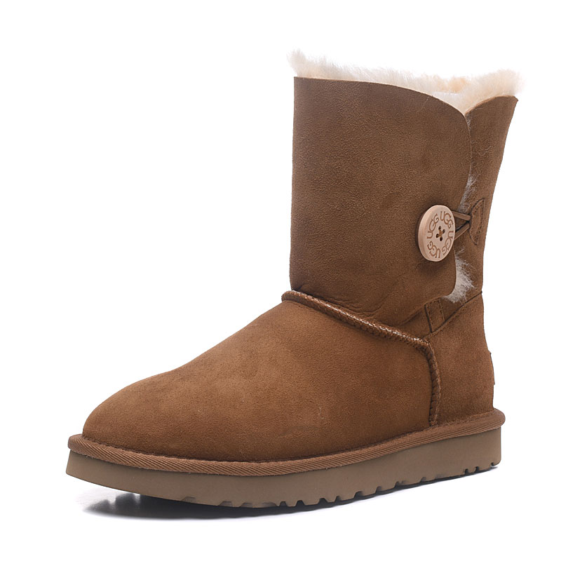 UGG Australia 秋冬季女士羊皮毛一体防水防污经典雪地靴贝莉纽扣中筒靴 1016226