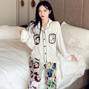 波迷娜(BOMINA)睡衣女季薄款白雪韩版学生服套装