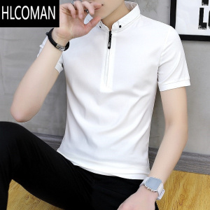 HLCOMAN夏季短袖t恤男士韩版潮流男装polo衫有带领学生半截袖上衣服衬衫