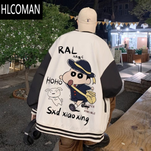 HLCOMANhiphop高街外套日系棒球服男加厚设计小众青少年潮牌痞帅夹克