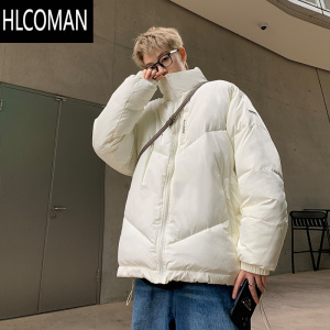 HLCOMAN美式复古棉服外套男款冬季2023咖色立领面包服加厚p暖羽绒服棉衣