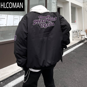 HLCOMAN美式高街棒球服女冬季欧美街头加厚棉衣外套男女设计感小众棉服潮