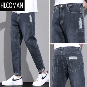HLCOMAN2023新款男士牛仔裤直筒宽松款广州新塘休闲冬季加绒男款裤子