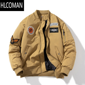 HLCOMAN潮牌春美式MA-1飞行员夹克校服风军旅外套薄款复古棒球服男