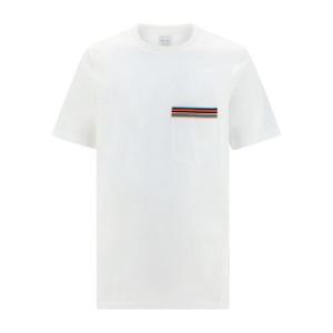 Paul Smith男士白色徽标T恤圆领短袖简约舒适透气日常休闲服装