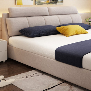 森美人北欧布艺床现代简约可拆洗双人床2.2米大床主卧单人床轻奢床