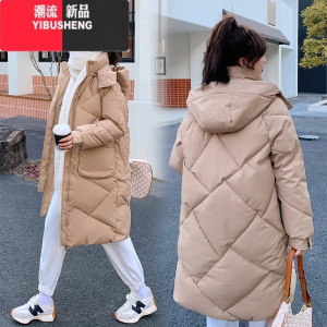 YIBUSHENG加厚羽绒棉袄2023年新款韩版棉衣女中长款过膝冬季外套棉服潮