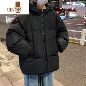 YANXU港风棉衣男款潮牌ins冬季加厚大码潮流冬装纯色面包棉服棉袄外套
