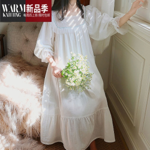 SHANCHAO法式很仙的睡衣女长袖白色宫廷复古可爱公主家居服套装