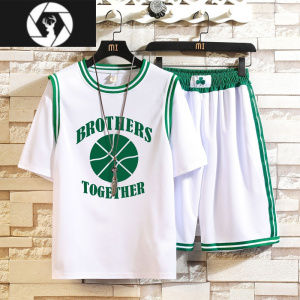 HongZun13青少年篮球服12-15岁男孩大童夏季运动套装14初中学生短袖T恤16