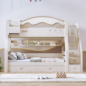 欧梵森 儿童床子母床现代简约樱桃木上下床双层床实木高低床成人床大人床成年床多功能母子床上下铺木床双人床