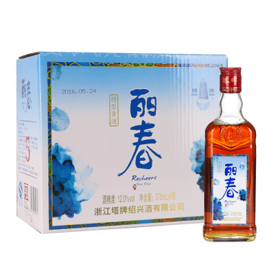 塔牌绍兴黄酒丽春酒375ml*六瓶装整箱手工冬酿半甜型特型黄酒送礼