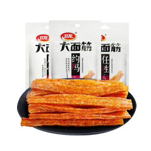 卫龙香辣大面筋 65gX10袋 辣条辣片麻辣休闲零食豆干XYX
