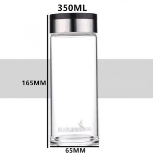 富光高硼硅单层玻璃杯带滤网G1613大容量泡茶彩色盖水杯定制印字