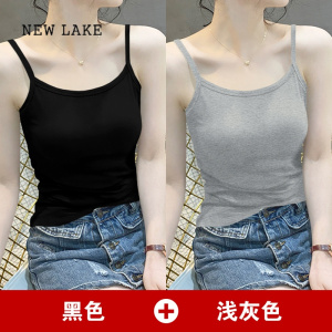 NEW LAKE莫代尔小吊带背心女士春秋薄款修身外穿美背打底无袖内搭面膜上衣