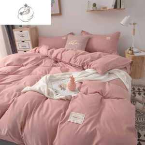 舒适主义北欧ins简约网红款纯色3四件套少女心1.8被套床单三件套4床上用品
