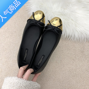 SUNTEK小香风2023年新款法式单鞋平底黑金拼色乐福鞋玛丽珍小皮鞋女鞋子