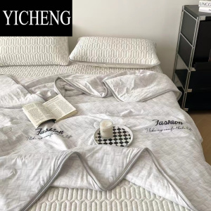 YICHENG享受清凉睡眠~轻奢风纯色乳胶凉席床笠床罩凉感夏被子枕套四件套