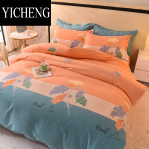 YICHENG加厚磨毛四件套床单被套1.8m床笠款简约被罩床上用品
