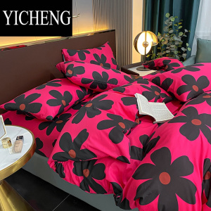 YICHENG网红四件套床上床品床单北欧简约100被套1.8m床笠三4件套
