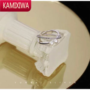 925银几何戒指女小众设计简约ins潮轻奢冷淡风时尚个性开口指环 KAMIXIWA银戒指