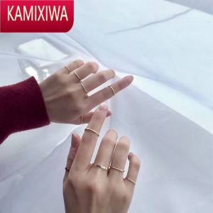 KAMIXIWA(10件套)戒指女ins潮网红时尚冷淡风个性蹦迪食指戒复古高级感