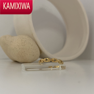 KAMIXIWA简约百搭气质高级感钛钢戒指套装素圈ins小众高级设计感食指尾戒