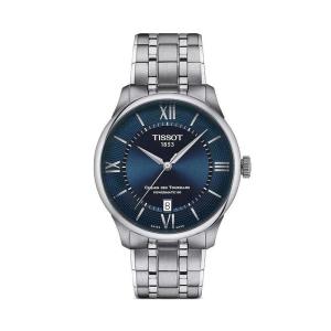 天梭(TISSOT)男表Chemin des Tourelles Powermatic 80 39毫米经典时尚机械手表 Blue/Silver