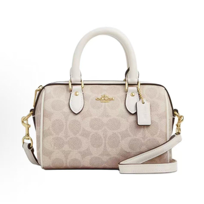 蔻驰(COACH)女包 奥莱波士顿新款女斜挎包Bennett 女包牛皮单肩包女拉链PVC女士手提包枕头包女 F79946