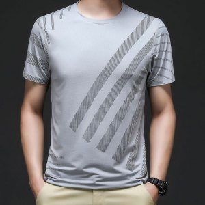 伊夫狼爪(YIFULANGZHUA)男士短袖T恤新款2024年夏季冰丝运动户外健身潮流T恤