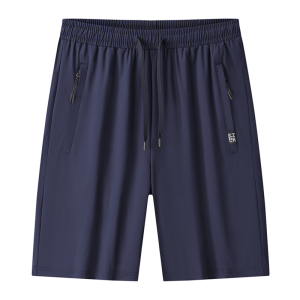 渔人船长夏季加肥加大休闲运动短裤男士冰丝弹力透气五分裤大裤头